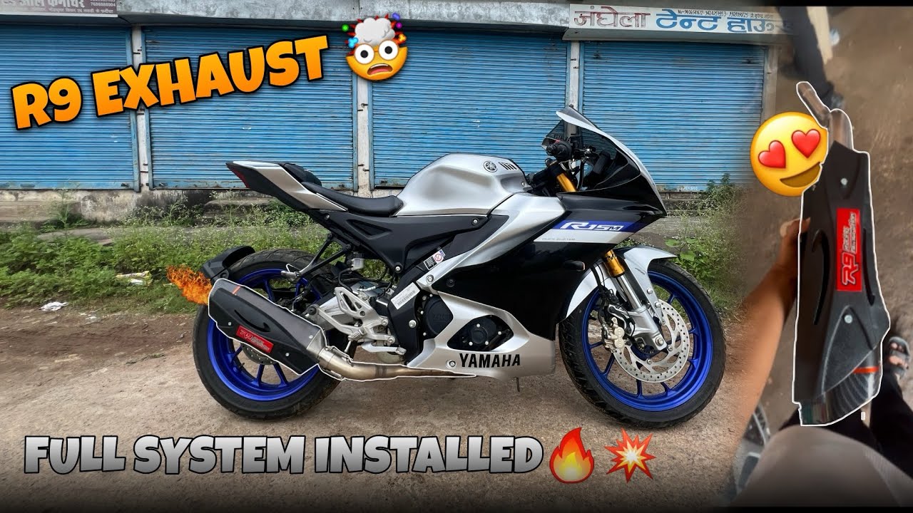 Yamaha R15M + R9 Exhaust = Pure Fire Sound 🔥 | Full System Installed 🚀💨