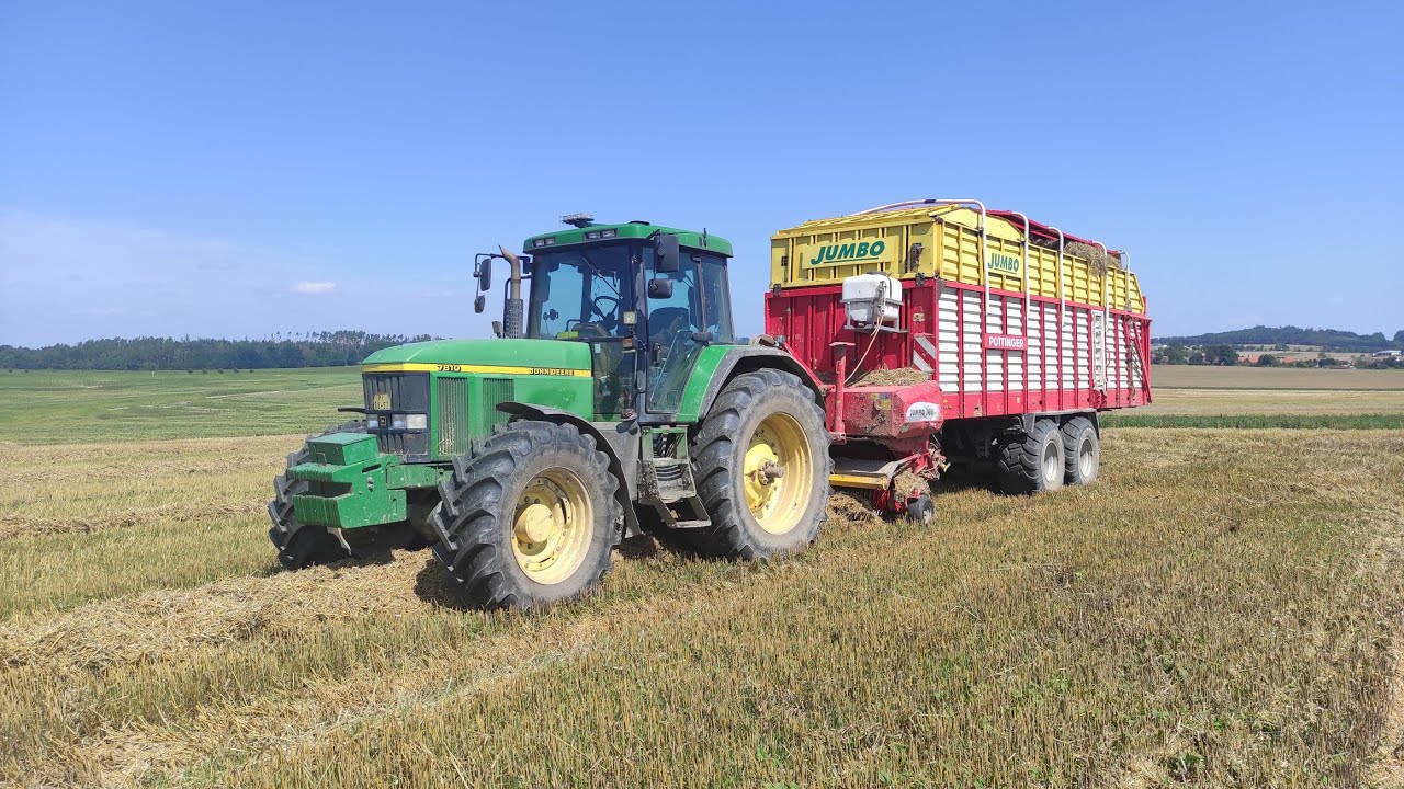 AgroVlog #20 - Sběr slámy, John Deere 7810 - Poettinger Jumbo 8000