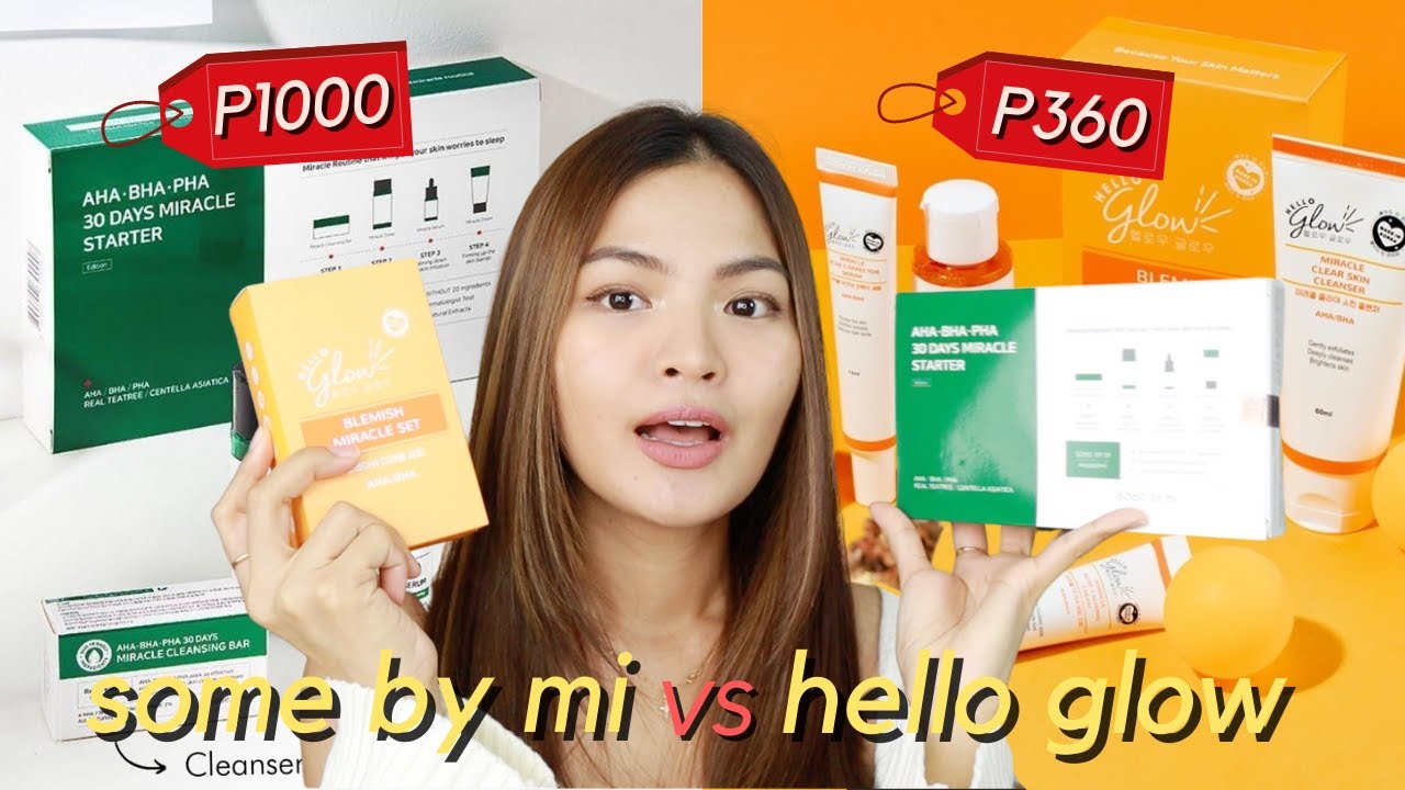SOME BY MI MIRACLE STARTER KIT vs HELLO GLOW BLEMISH MIRACLE SET!! - Joselle Alandy