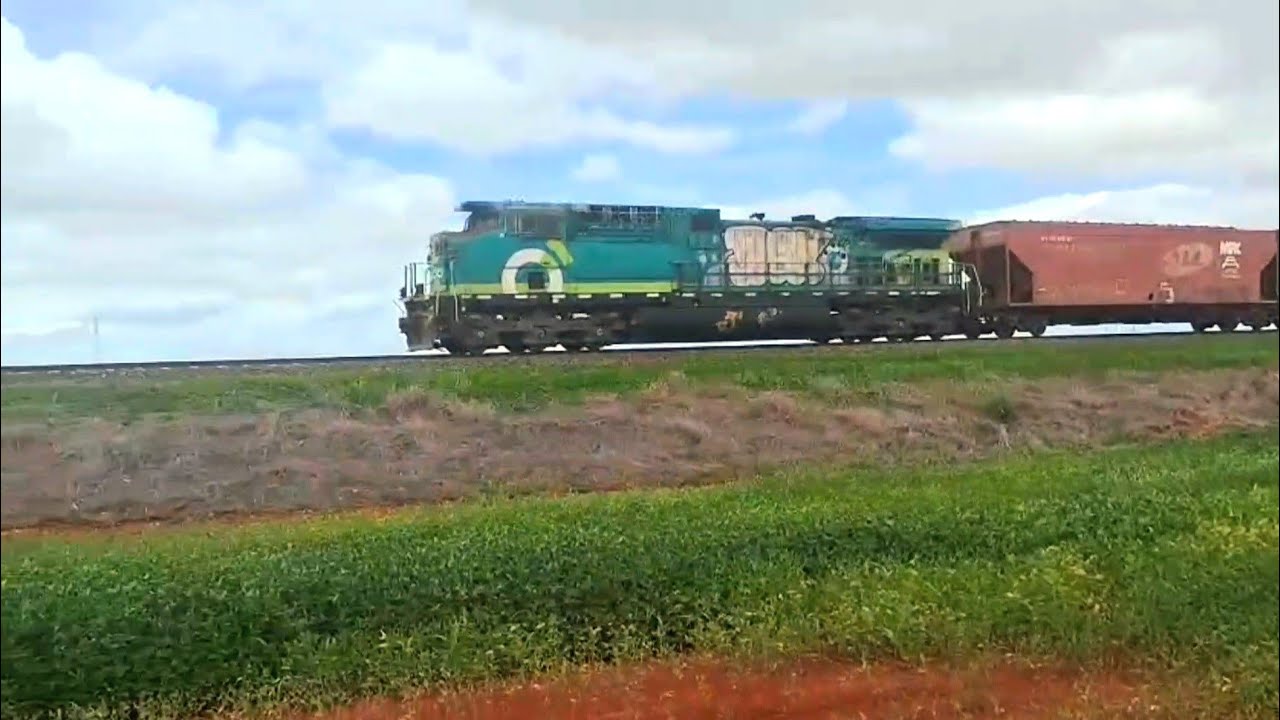 Locomotiva da rumo no puxe de soja na malha norte.# trem.#locomotivas #brasil.
