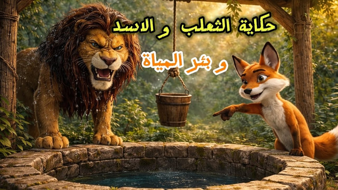 حكاية الثعلب و الاسد و بئر المياه - حكاية المكر و الدهاء 🦊🦁