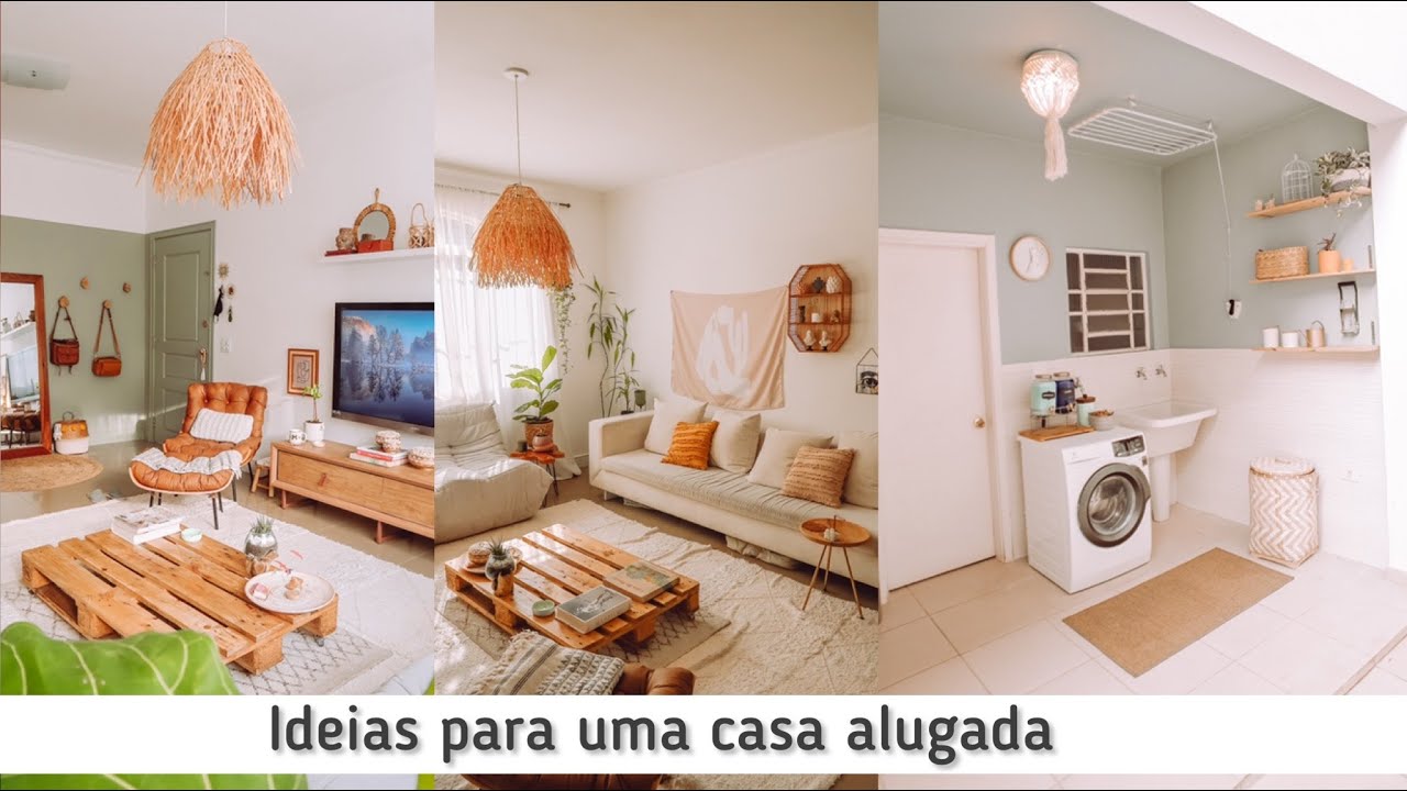 Casa alugada com alterações possíveis: plantas, cores, madeira e fibras naturais.