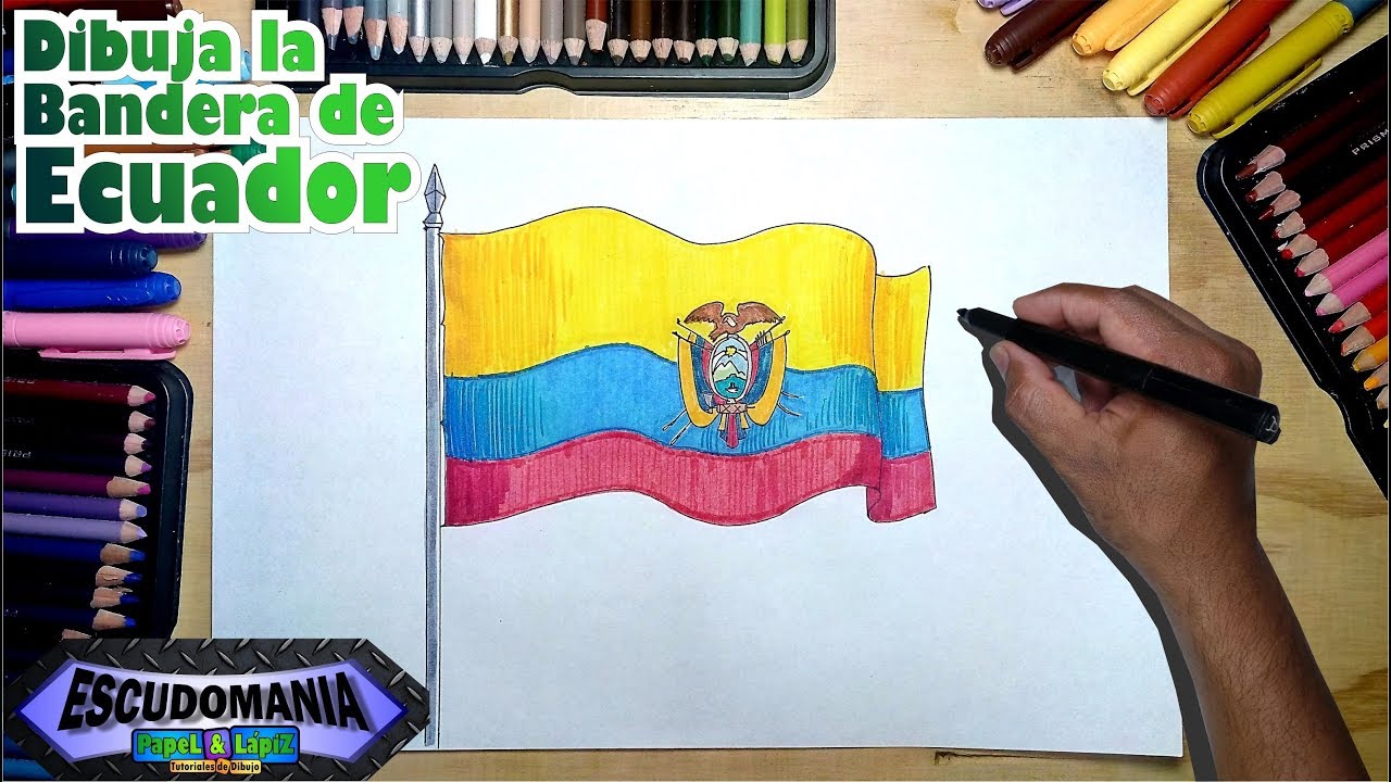 Cómo dibujar y pintar la bandera nacional de Ecuador