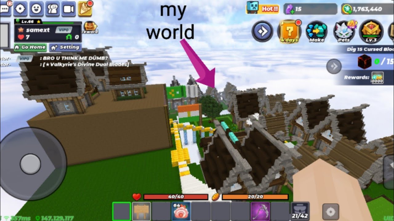 Reviewing my block mango  sky block block world 