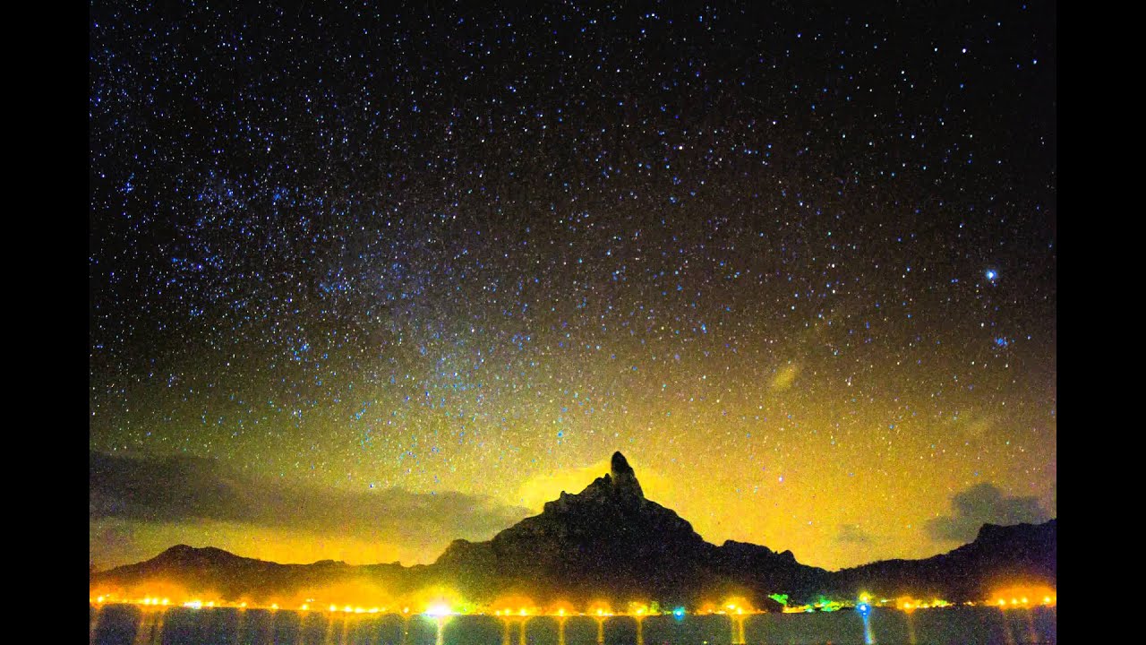 Starlapse Over Mount Otemanu Bora Bora