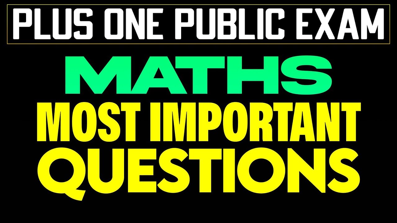 Plus One Public Exam Maths | Most Important Questions | Eduport Plus One