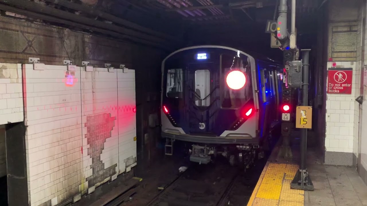 MTA New York City Subway Kawasaki R211 D train departing 36th Street 
