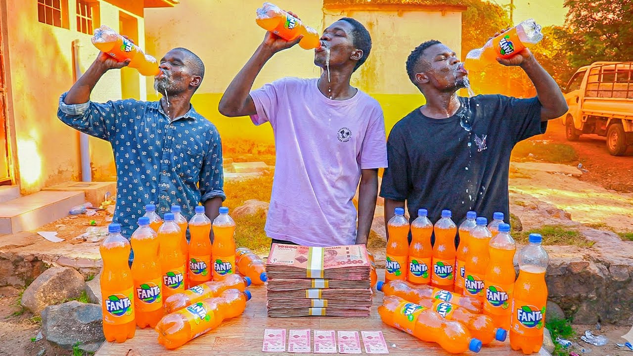 Last To Stop Drinking Fanta Wins CASH! 💰🥤