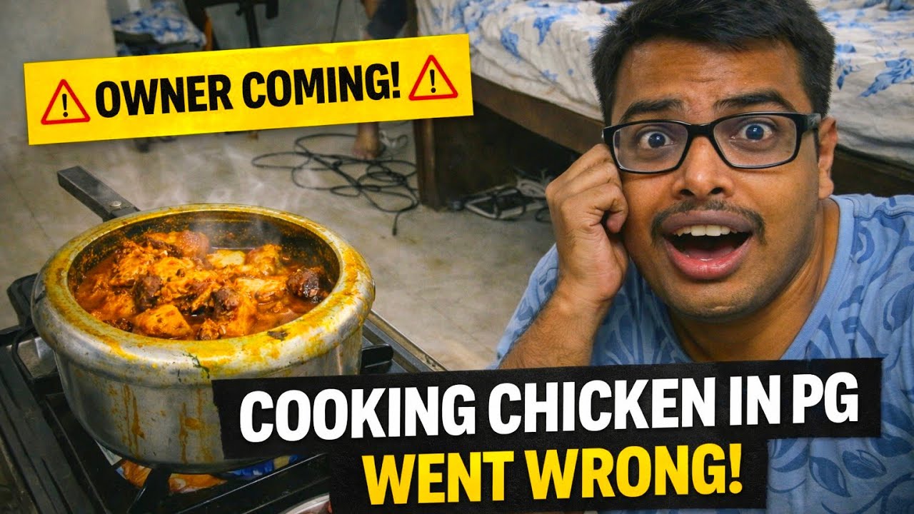 Cooking Chicken In PG Went Wrong 😱 Owner Almost Caught Us!