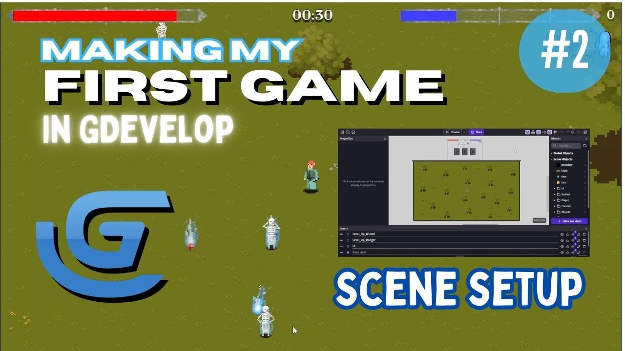 Making My First Game in GDevelop (2) Scene Setup
