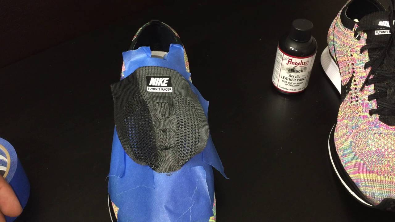 DIY Nike Flyknit Racer MultiColor 3.0 2016 Custom Tongue Tutorial, From Grey to Black.