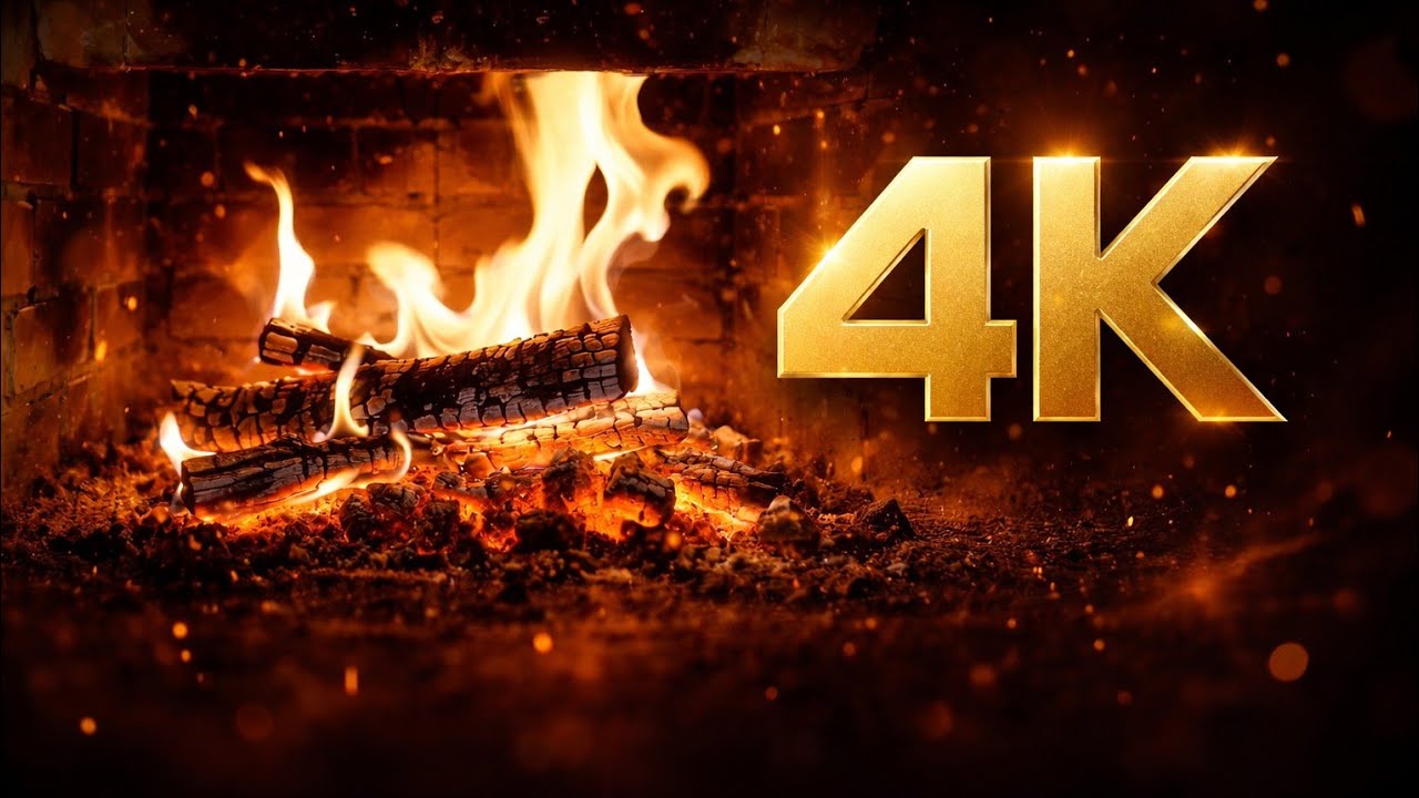 🔥 Cozy 4K Fireplace Ambience – Relaxing Fire Sounds for Sleep & Study 🔥