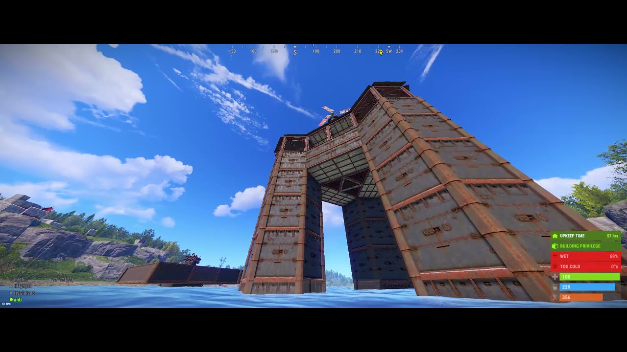 RUST Base Building - Unique Tripod Water Base (for funzies.  Lighten up, Francis.)