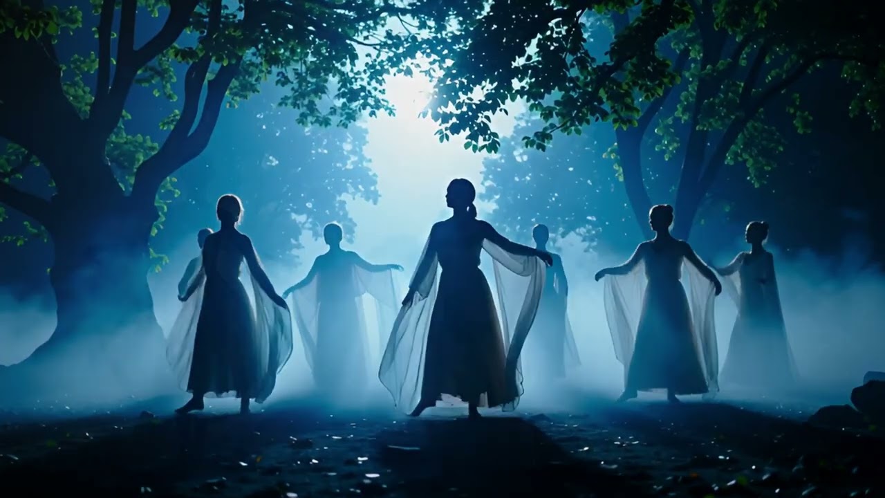 Moonlight Shadows Dance  Feminine Silhouettes in Rhythm