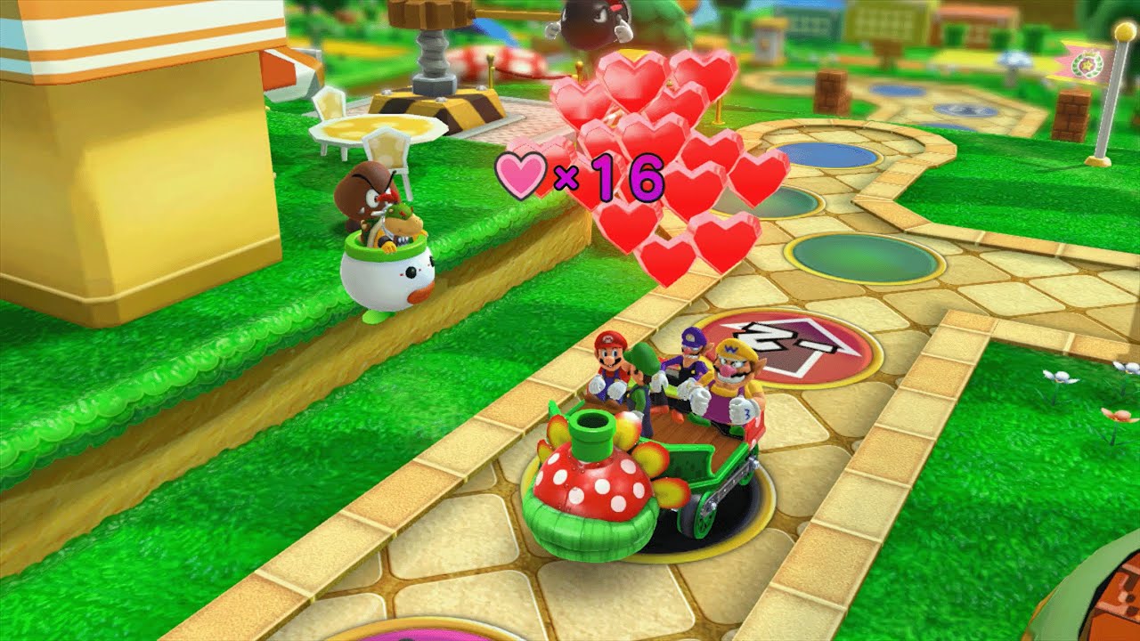 Mario Party 10 - Mario vs Luigi vs Wario vs Waluigi vs Bowser - Mushroom Park