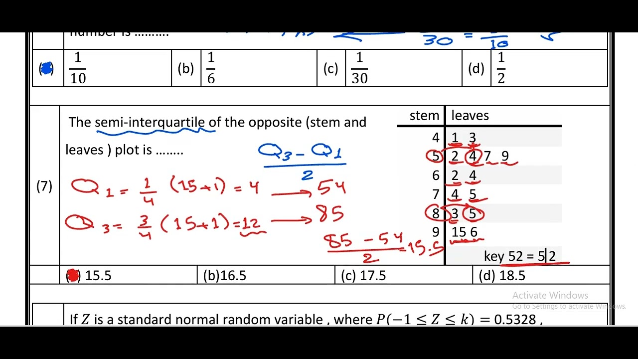 Mr.Eslam Sayed Sec.3 Statistics النموذج الاسترشادي الثامن
