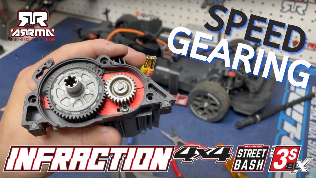 NEW Arrma 1/8 INFRACTION 4x4 3s BLX   (High Speed Gearing Installed)
