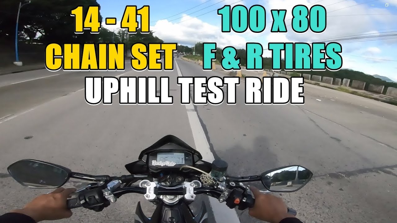 14-41 CHAIN SET AND 100x80 FRONT/REAR TIRE UPHILL TEST RIDE | KAMBYO MOTO