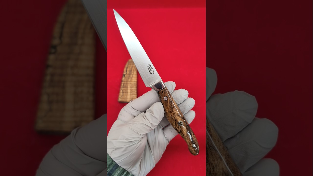 Paring Knife (4.5") with Spalted Maple - CPM-S35VN Stainless Steel by Tom Buckner