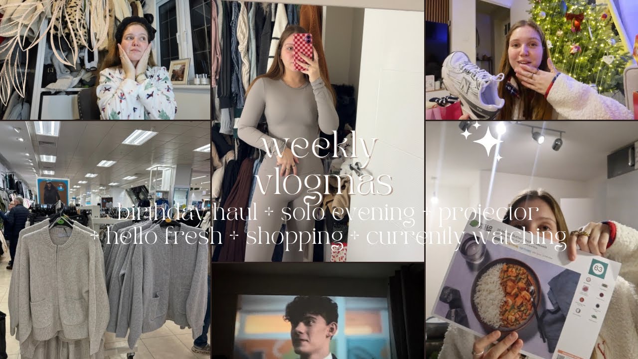 weekly vlogmas 1🎄🎁birthday haul + solo evening + projector + shopping + current watches + hellofresh