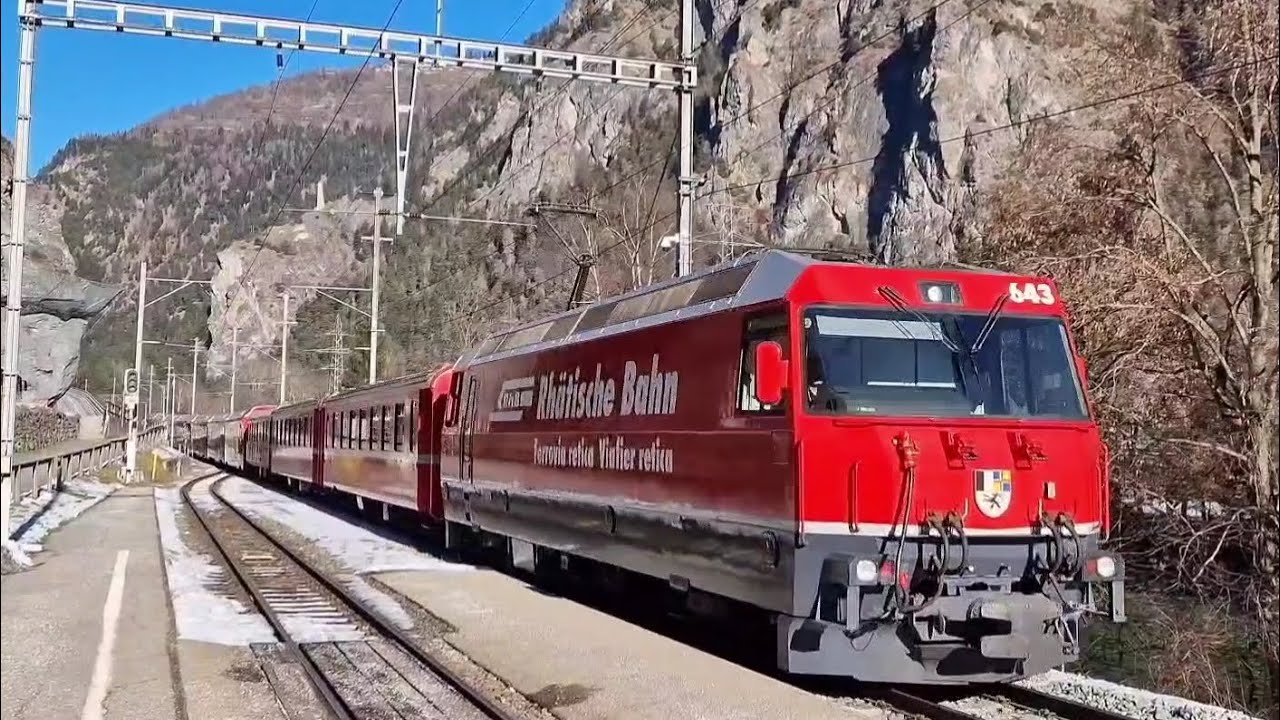 Treni della RhB Rhätische Bahn, Ferrovia Retica in Inverno e Primavera 2025 nei Grigioni 