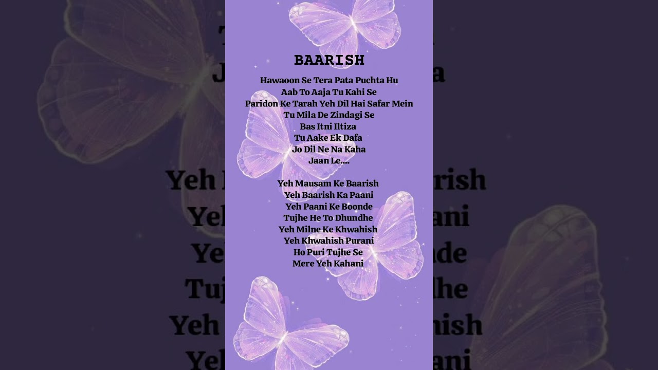 BAARISH - Ash King & Shashaa Tirupati ( lyrics)  
