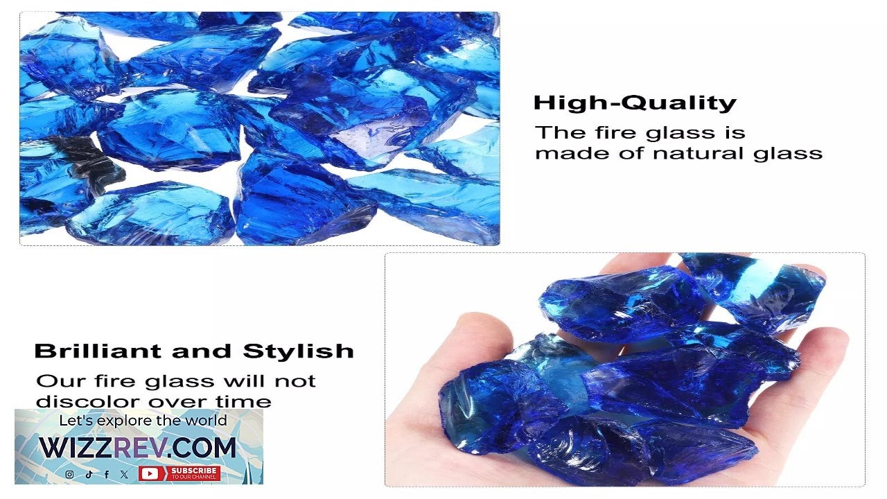 Fire Glass for Fire Pit 2 3cm High Luster Natural Glass Rocks Blue Review