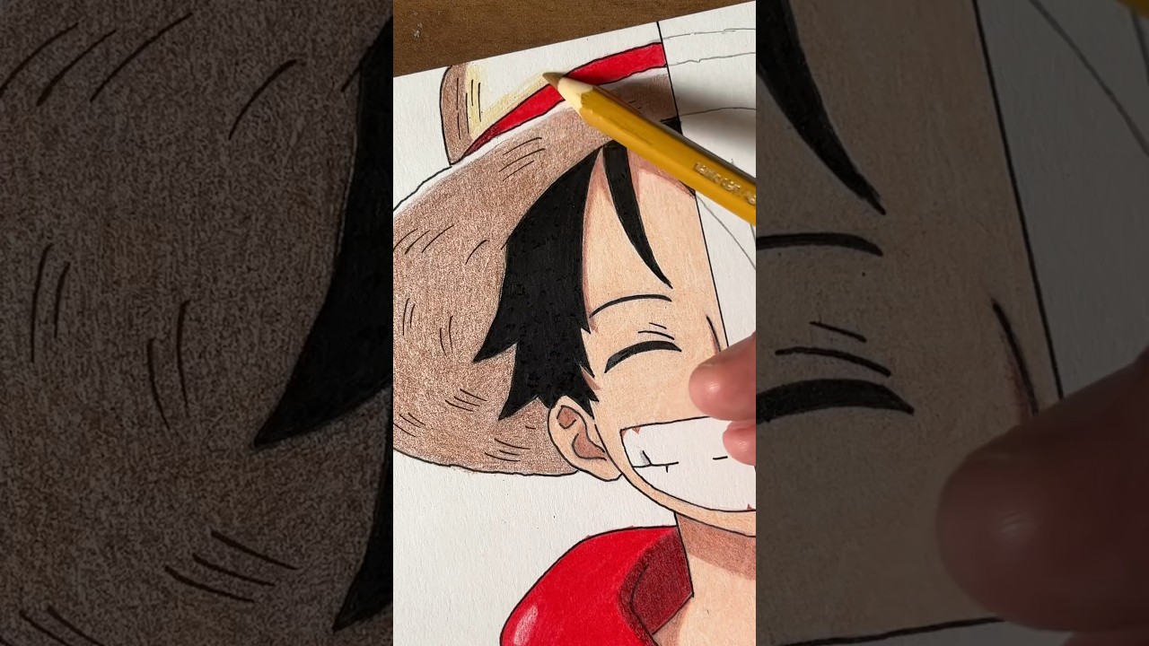 Testei os eco lápis da faber castell no meu desenho do luffy e o resultado foi surreal #lápisdecor
