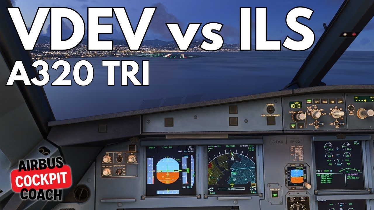 Объяснение VDEV и ILS | Реальное руководство пилота Airbus в MSFS 2024