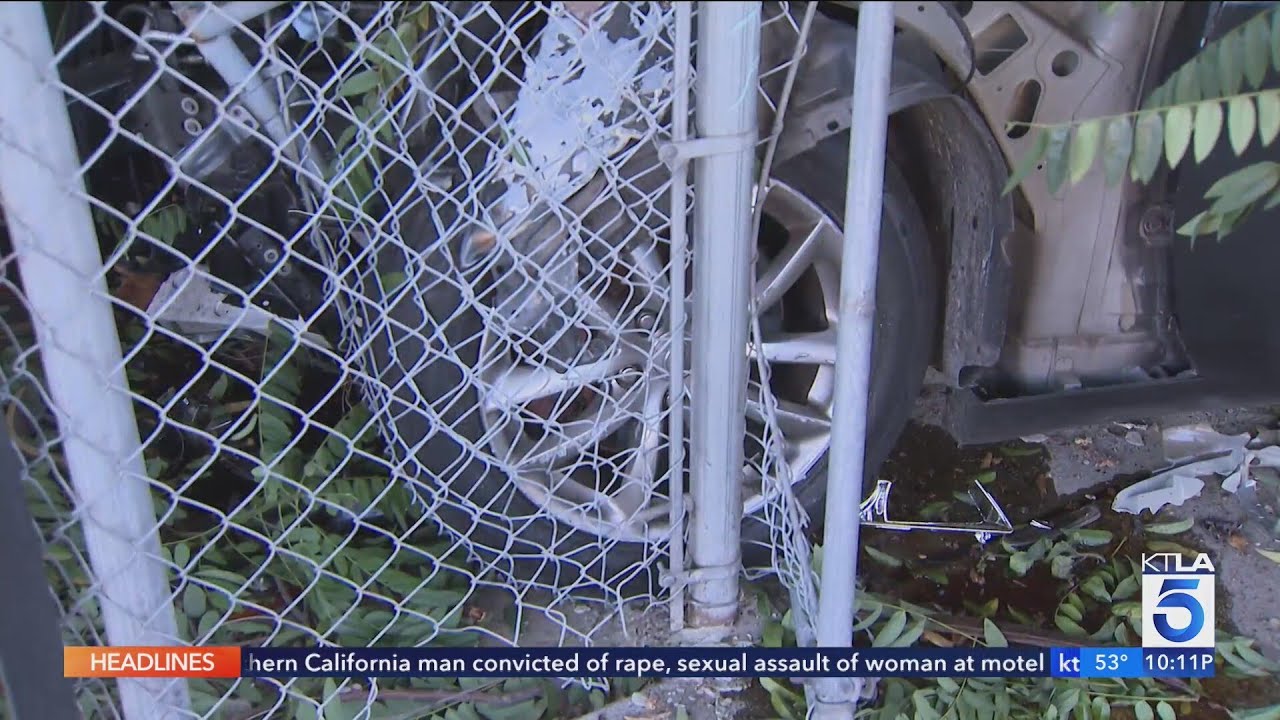 Woman struck, hospitalized by stolen car pursuit in L.A.