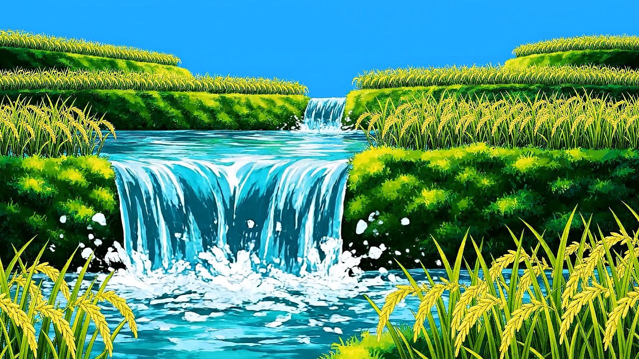 Healing Relaxing Piano Music: River & Rice Fields [Sleep, Study, Focus] #137