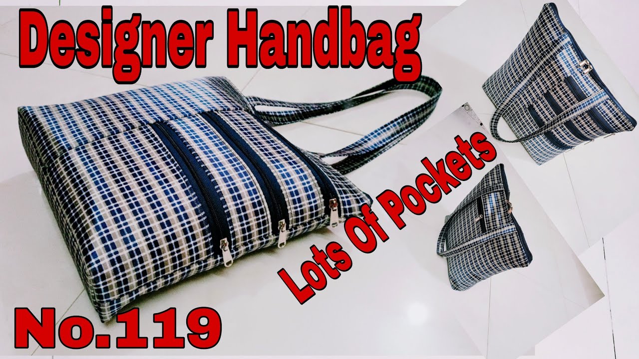 DIY: Designer Handbag,Shoulder Bag No.119 With Multi Pockets Tutorial By Anamika Mishra...