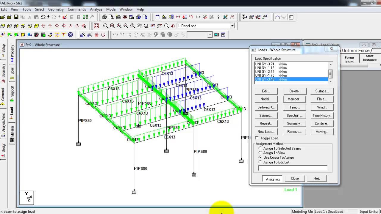 STAAD Tuts Step 4 - Primary and Combination Load Cases in STAAD Environment