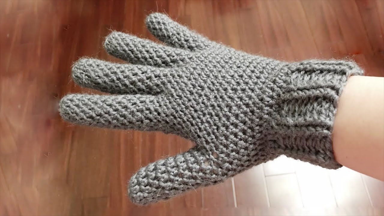 五指手套钩针教程，帮家人钩织一副手套，温暖他们的整个冬季 How to Crochet Gloves with Fingers