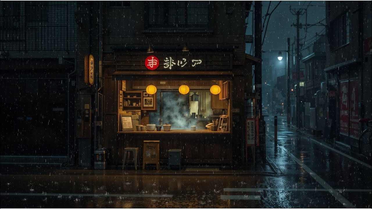Rain Over Tokyo 🌙 Midnight Cinematic Lofi Ambience for Focus