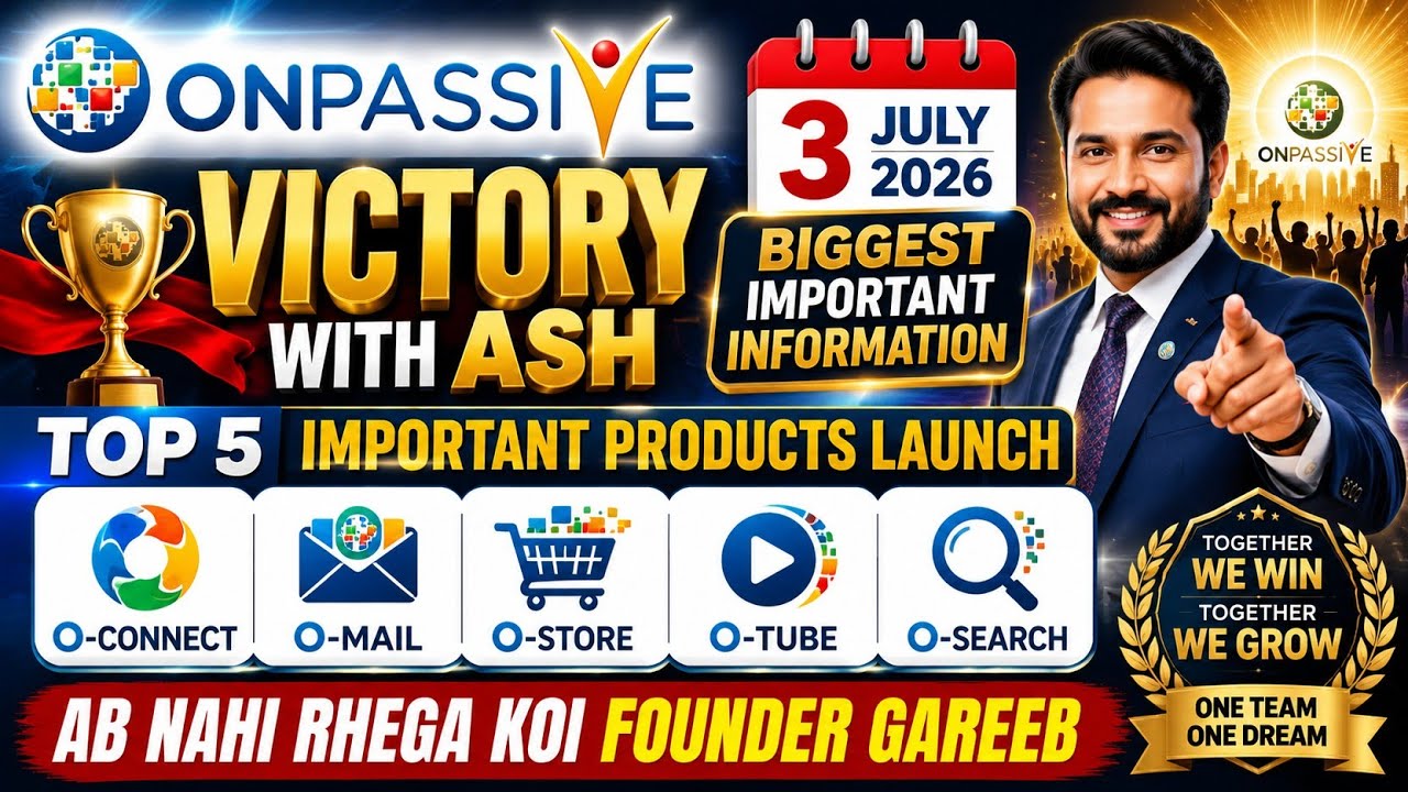BIGGEST ONPASSIVE UPDATE | July 3, 2026 | Top 5 AI Products | Victory With Ash | O-Connect, O-Mail