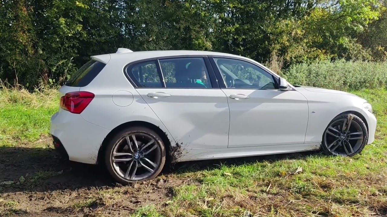 Getting BMW 1 series stuck in mud