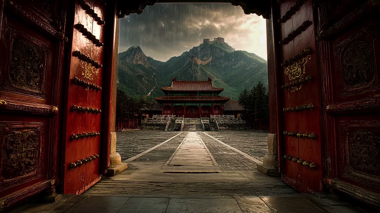Rainy fantasy castle ambience | lantern glow soft rainfall for deep sleep dreamy calm
