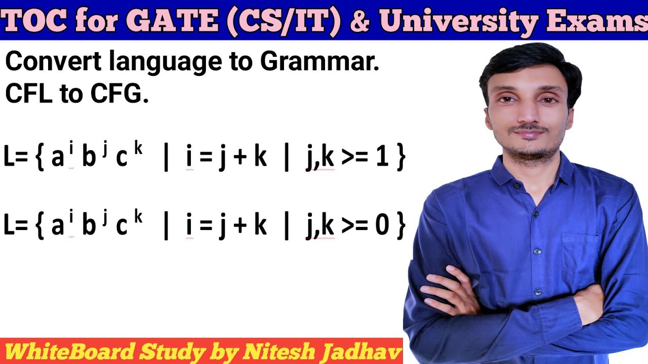 CFG for a^ib^jc^k | Context free Language to Context free Grammar | CFL to CFG | TOC