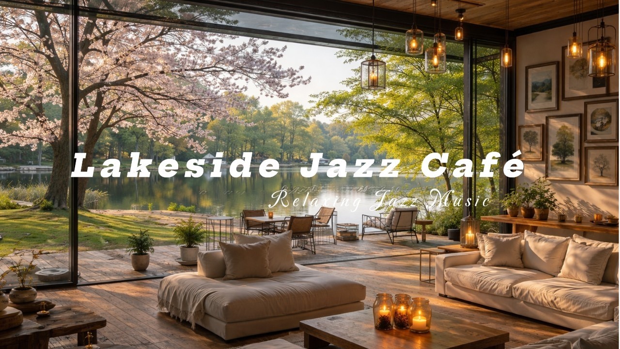 Morning Relaxing Jazz Cabin for Positive Energy | Quiet Lakeside Jazz Background Music for Unwind
