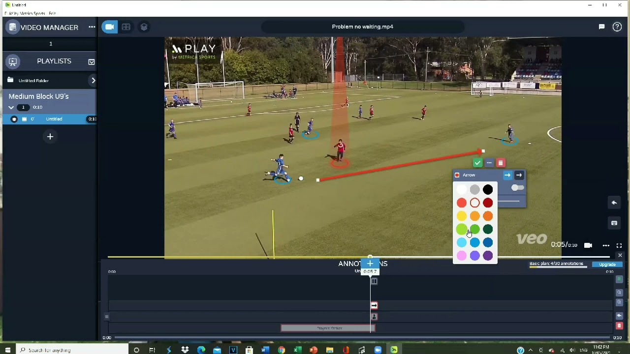 Como hacer video análisis de un partido de fútbol con METRICA sports Gratis