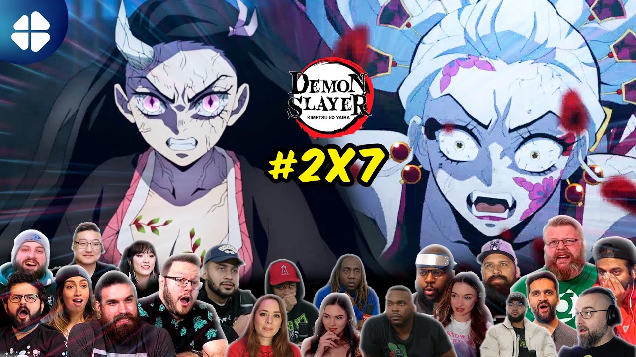 [22 PEOPLE REACT] DEMON SLAYER Season 2 Episode 7 Mega Reaction Mashup
