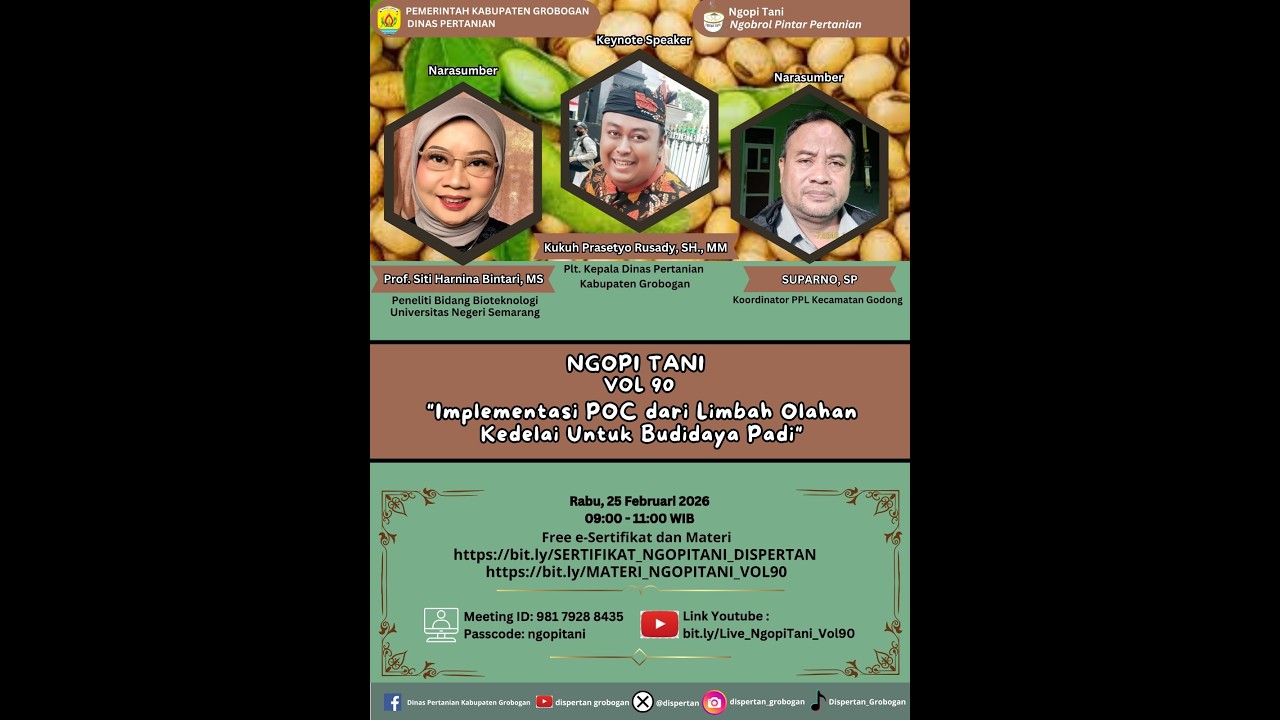 Ngopi Tani Vol 90 - Implementasi POC dari Limbah Olahan Kedelai untuk Budidaya Padi