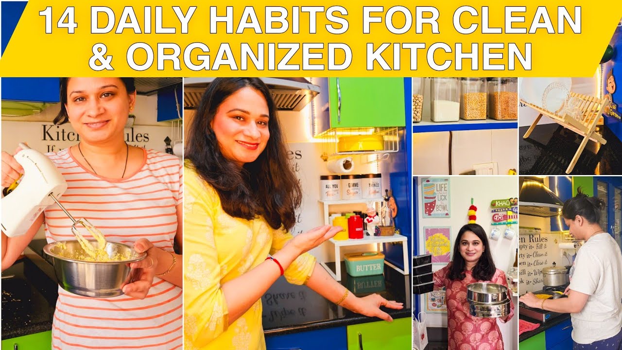 14 DAILY Habits for a CLEAN & ORGANIZED Kitchen | How To Keep Kitchen Clean | Kitchen Cleaning Tips