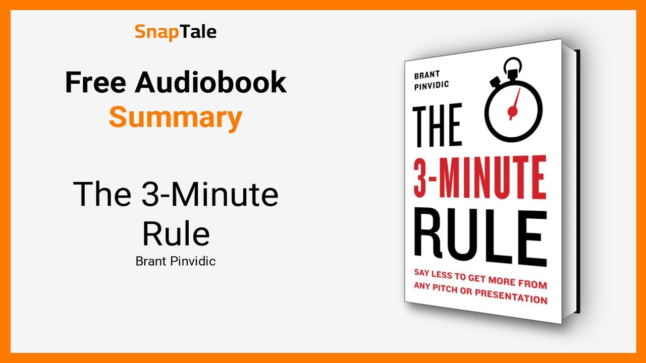 The 3-Minute Rule by Brant Pinvidic: 12 Minute Summary