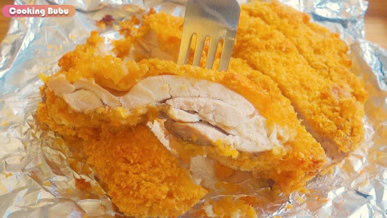 【氣炸鍋料理】超酥脆 日式吉列雞扒🍗好吃又多汁♪ ノンフライヤーで簡単！パリパリチキン