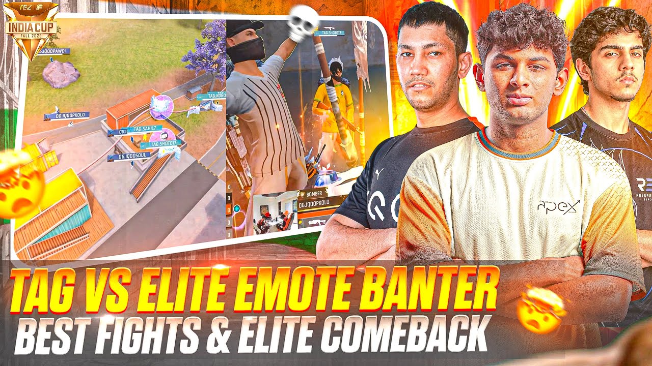 TAG VS TEAM ELITE EMOTE BANTER💀🔥 | BEST FIGHTS & TEAM ELITE COMEBACK✅ | FREE FIRE ESPORTS