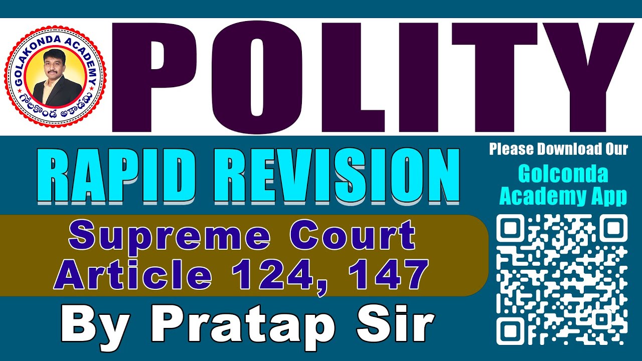 Polity Supreme Court Article 124, 147 | By Pratap Sir |Golakonda Academy #trend #trending #telangana
