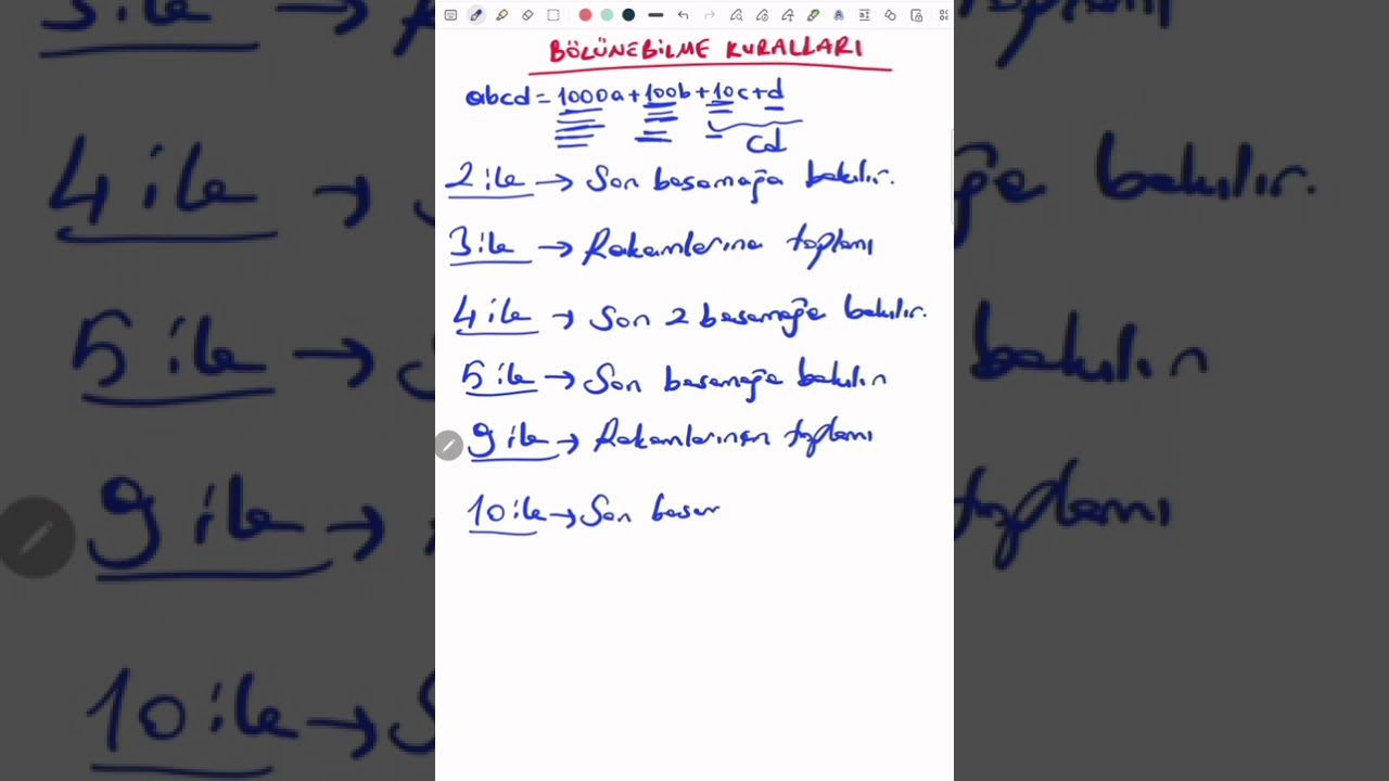 Bölünebilme kuralları nerden geliyor. Ezber yapmadan öğreniyoruz. #yks #tyt #matematik #ayt