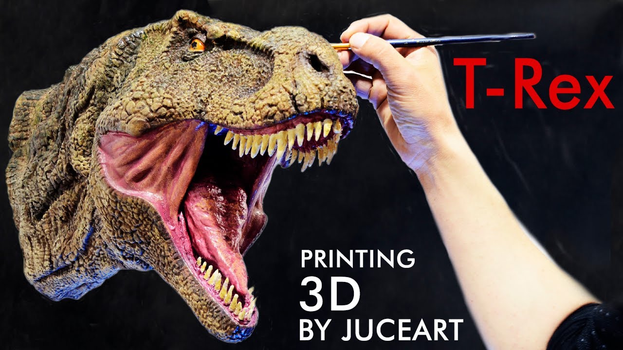 Model - Painting  Head Dinosaur T-rex  / 3D printed scale model